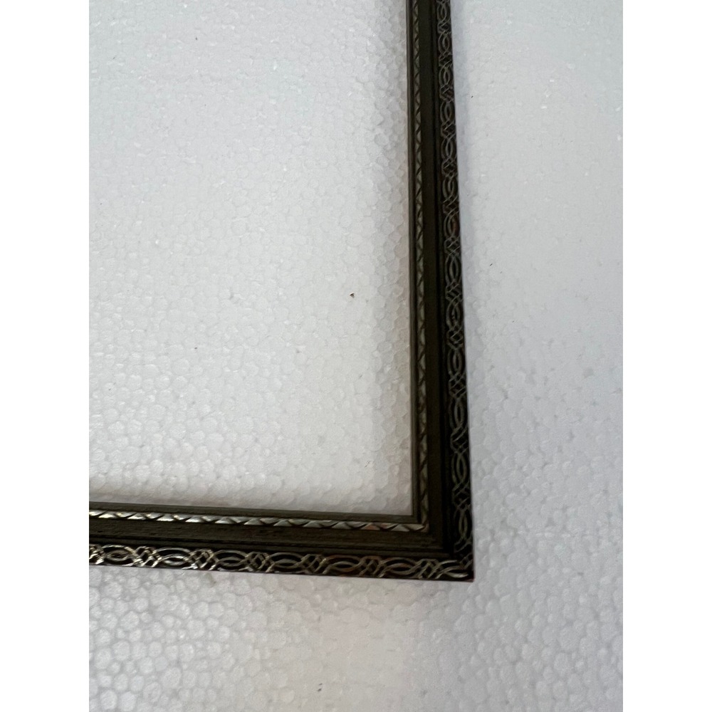 Vintage Carved Wood Picture Frame Art Deco Border Dark Brown 7.5x10 Inch antique - Picture 4 of 9